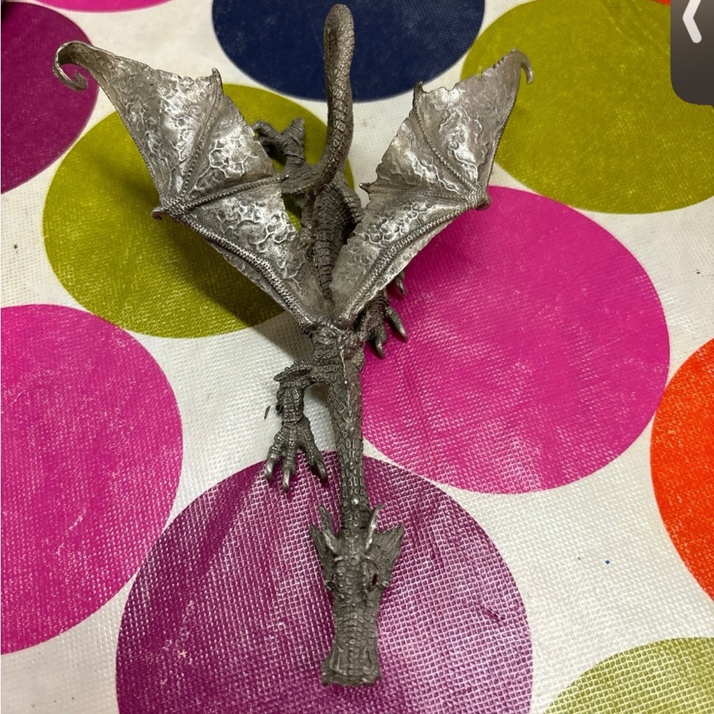 Vintage Pewter Dragon Figurine